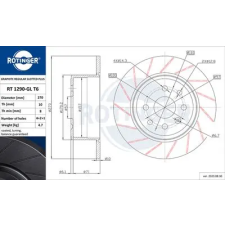 Rotinger féktárcsa RT 1290-GL T6 autóalkatrész