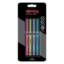 Rotring Tűfilc készlet, 0,4 mm, ROTRING "Liner", 4 különböző szín nyomósirón, rotring
