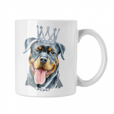 Rottweiler vízfestmény - Fehér Bögre bögrék, csészék