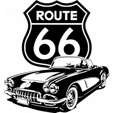  Route 66 autós matrica 46cm x 40cm autó dekoráció