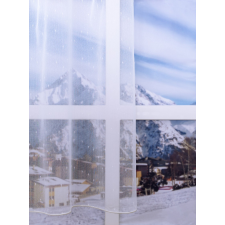  Rov. 6779/220-101 fehér beszőtt mintás függöny méterben ólomzsinóros lakástextília