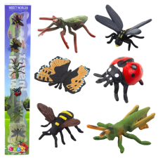 Rovar mini figura készlet Darázs Sáska Katicabogár 4-6cm 6db játékfigura