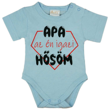  Rövid ujjú baba body "Apa az én igazi hősöm" felirattal kombidressz, body