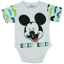 Rövid ujjú baba body bajszos Mickey egér mintával fehér kombidressz, body