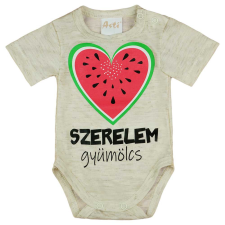 Rövid ujjú baba body "Szerelem gyümölcs" felirattal kombidressz, body