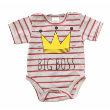 Rövid ujjú dupla patentos " Big Boss" feliratú baba body kombidressz, body