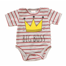 Rövid ujjú dupla patentos " Big Boss" feliratú baba body kombidressz, body