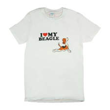Rövid ujjú férfi póló beagle mintával férfi póló