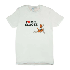  Rövid ujjú férfi póló beagle mintával gyerek póló