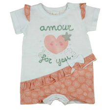  Rövid ujjú kislány baba napozó szívecskés mintával (74) rugdalózó