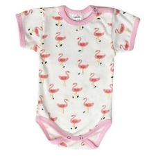 Rövid ujjú, mintás body 80 - Flamingó kombidressz, body