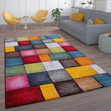  Rövidszálú szőnyeg vidám kockás mintával - színes 200x290 cm lakástextília