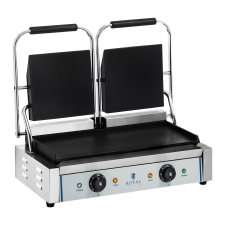 ROYAL CATERING Dupla kontakt grill - sima - 2 x 1.800 W grillsütő