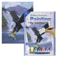 Royal & Langnickel Számozott kifestő készlet, akrilfesték+ecset, 22x30 cm - Vadászó sas akrilfesték