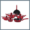  Royalty Line – 10 Részes Indukciós Edénykészlet Márvány Bevonattal szilikon fogantyúval, piros RL-T10RED