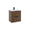Royo Polska Elita Street Plus Szett (szekrény + kerámia mosdó), 50 cm, 2 fiókos, Lincoln Walnut