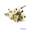  Rózsa 10 fejes kis csokor 32cm - Törtfehér