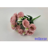  Rózsa 7 ágú selyem csokor 30 cm - Mályva