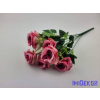  Rózsa 7 ágú selyemvirág csokor 42cm - Pinkes