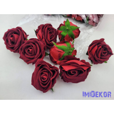Rózsa bársonyos fej 7cm - Piros dekorációs kellék