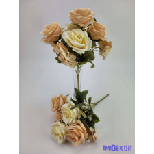  Rózsa hortenzia 7 ágú selyemvirág csokor 29 cm - Krém-Barack dekoráció