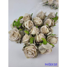  Rózsa selyemvirág fej 6 cm - Bézs 702 dekorációs kellék