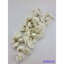  Rózsa selyemvirág fej kb 4-5cm - Ekrü dekorációs kellék