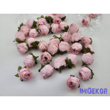 Rózsa szárazhatású selyem fej 3cm - Rózsaszín dekorációs kellék
