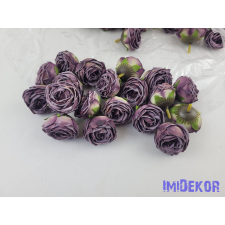  Rózsa szárazhatású selyem fej 4,5cm - Lila dekorációs kellék
