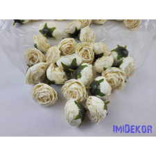  Rózsa szárazhatású selyem fej 4,5cm - Sötét Krém dekorációs kellék