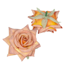  Rózsa virágfej D8cm őszi narancs 12 12db/csom dekorációs kellék