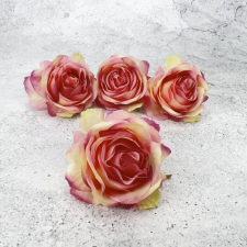  Rózsafej 4,5cm cirmos rózsaszín dekorációs kellék