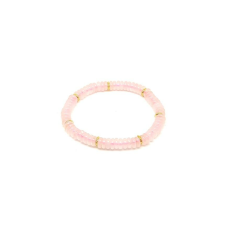Rózsakvarc korong karkötő köztessel 6x2mm karkötő