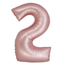  Rózsaszín 2-es Light Pink Mat szám fólia lufi 76 cm party kellék