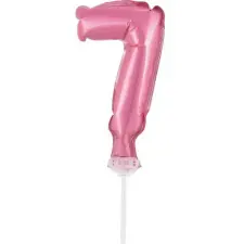  Rózsaszín 7-es Pink szám fólia lufi tortára 13 cm party kellék