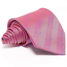  Rózsaszín, anyagában csíkos selyem nyakkendő nyakkendő