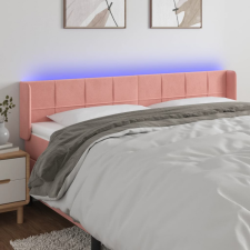rózsaszín bársony LED-es fejtámla 163x16x78/88 cm ágy és ágykellék