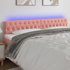 rózsaszín bársony LED-es fejtámla 180 x 7 x 78/88 cm ágy és ágykellék
