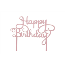 Rózsaszín Happy Birthday felirat tortadísz sziluett sütés és főzés