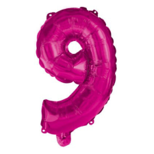 Rózsaszín Hot Pink 9-es szám fólia lufi 95 cm party kellék