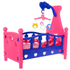  Rózsaszín -lila játék babaágy színes kiságyforgóval