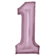 Rózsaszín Lustre Pastel Pink 1-es szám fólia lufi 86 cm party kellék