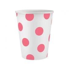  Rózsaszín Pink Polka Dots papír pohár 6 db-os 250 ml party kellék