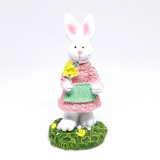  Rózsaszin ruhás nyuszi virággal. Mérete: 36x81 mm dekorációs kellék