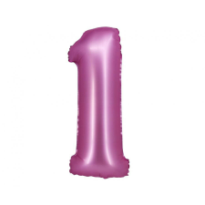Rózsaszín Satin Pink 1-es szám fólia lufi 76 cm party kellék