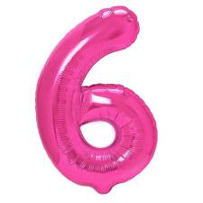  Rózsaszín szám fólia lufi 6 party kellék