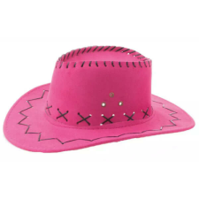 Rózsaszín velúr cowboy kalap - felnőtt méret jelmez