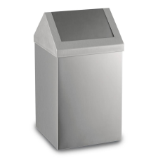 Rozsdamentes acél billenőfedeles szemetes, 36 L, matt szemetes