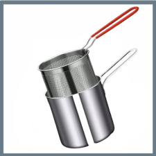  Rozsdamentes acél mini olajsütő serpenyő szűrővel 32639726 edény