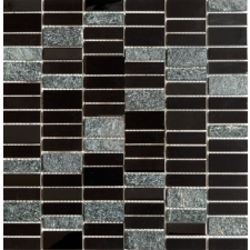 Rozsdamentes acél mozaik Premium Mosaic Stone fekete 30x30 cm matt/fényes MOS4815BK csempe